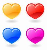Set of vector hearts on white background