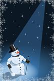 Vector illustration of a funny snowman 