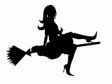 Vector silhouette of a witch