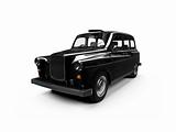 Black taxi isolated over white