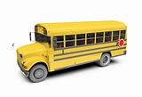 School yellow bus isolated over white