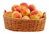 Peach in basket