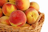 Basket full of fresh peaches