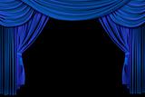 Bright Blue Stage Curtains
