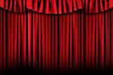 Simple Theater Stage Drapes  With Harsh Lighting