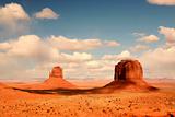 2 Buttes in Shadow in Monument Valley Arizona