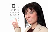 Optometrist with eye chart