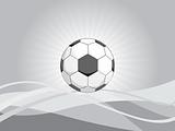abstract wavy background with football, illustration