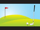 golf ground, vector illustration