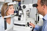 Woman having her eyes tested
