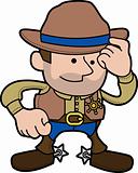 Illustration of cowboy sheriff