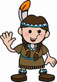 Illustration of girl in Native American costume