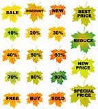 autumn leaves price tags