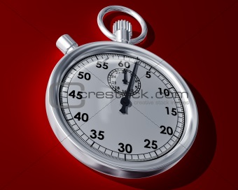 Stopwatch on a red background