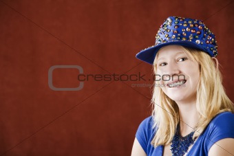 Pretty young girl with braces 
