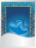 wedding anniversary card on blue and silver background