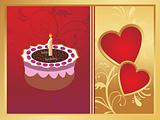 wedding anniversary card on red and golden background