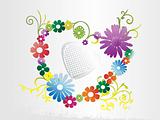 white valentines background with floral heart