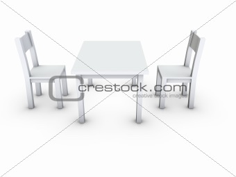 chair and table