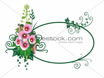 Fresh summer flowers frame with space for your text