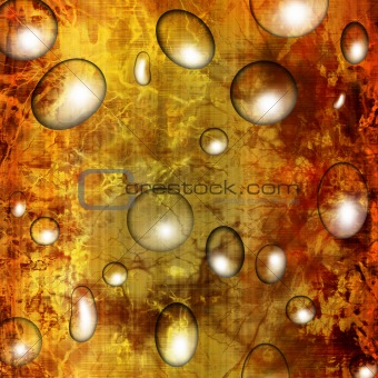 Water drops on a brown background