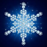 Diamond snowflake / Christmas background / art-illustration