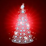 Diamond Christmas Tree / Holiday background / art-illustration