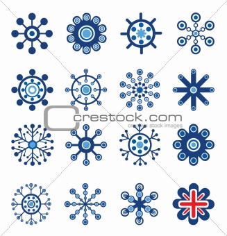 Retro Style Snowflakes Set