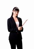 businesswoman witha red file