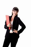 businesswoman with a red file