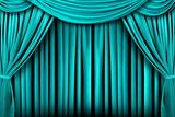Abstract Teal Theatre Stage Drape Background