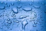 Water droplets on metal