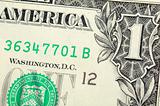 One dollar bill closeup