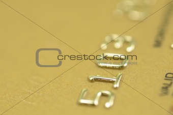 Golden credit card closeup