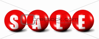 red sale word made of spheres