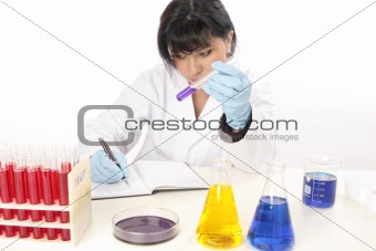 Researcher in laboratory conducting tests