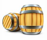 wooden barrel for wine and beer storage isolated