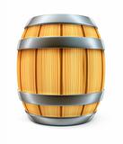 wooden barrel for wine and beer storage isolated