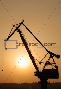 Crane at Sunset