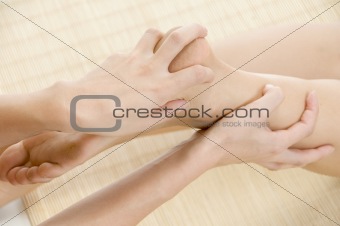 lady getting feet massage