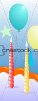 balloons and candle in a party