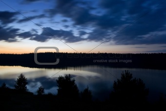 Lake at dusk.