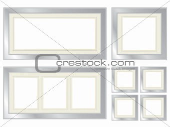 Set of silver picture frames