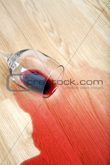 wine spilled on floor