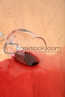 wine glass spilled