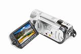 camcorder with yellowstone landscape