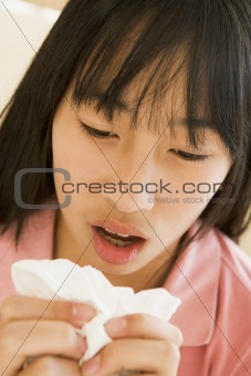 Girl Sneezing