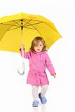 girl with yellow umbrella 