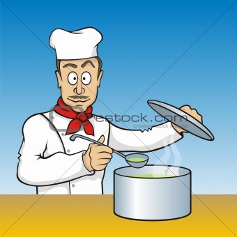 Chef testing soup