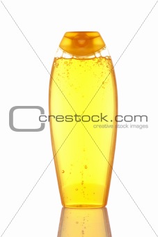 Plastic bottle with soap or shampoo